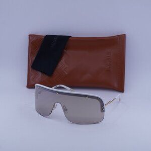 Missoni MIS 0185/S 0VK6 T4 Shield Sunglasses - White & Gold/Silver Mirror